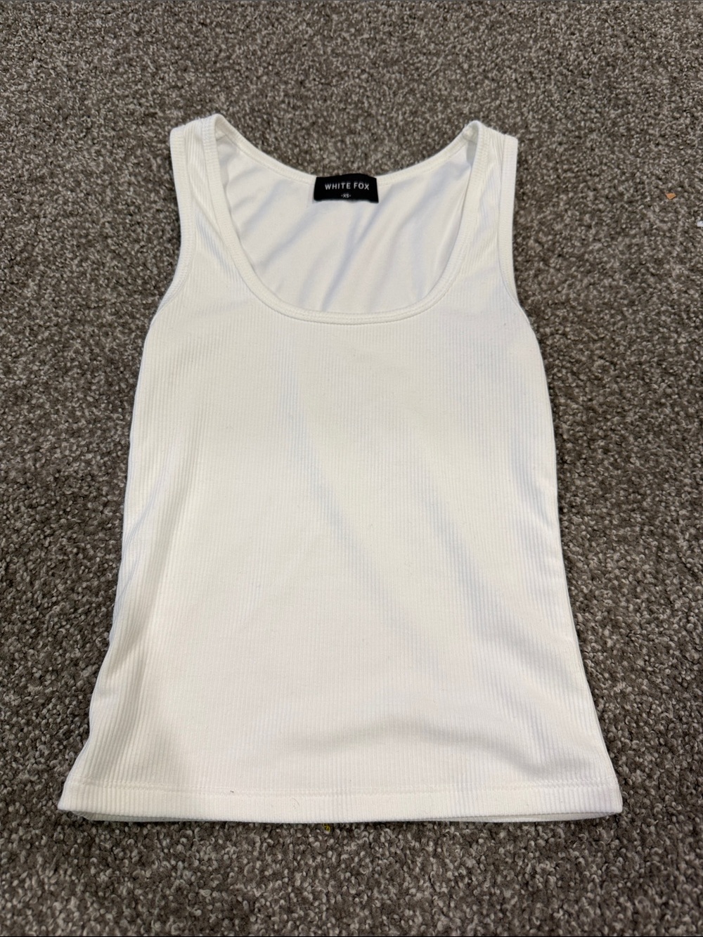 White Fox Ribbed Tank Top